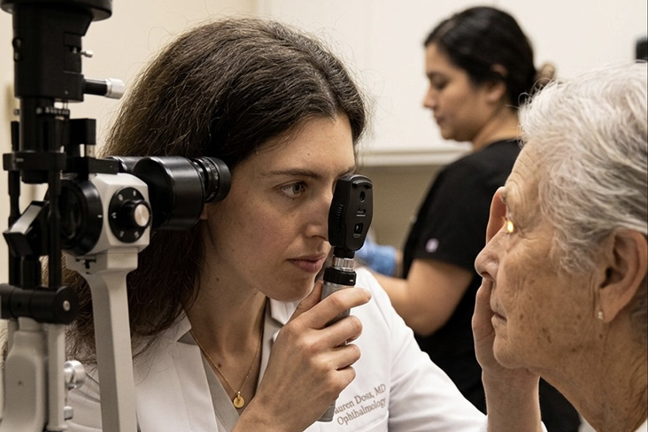 Person having an eye exam