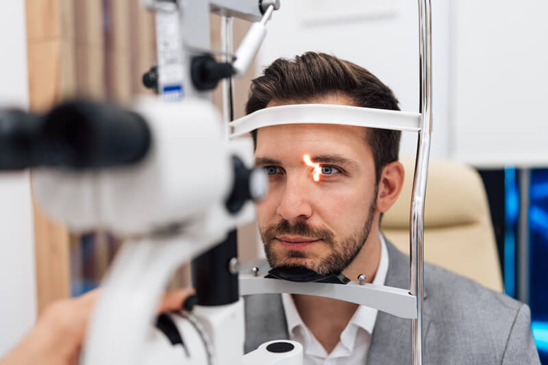 Person having an eye exam